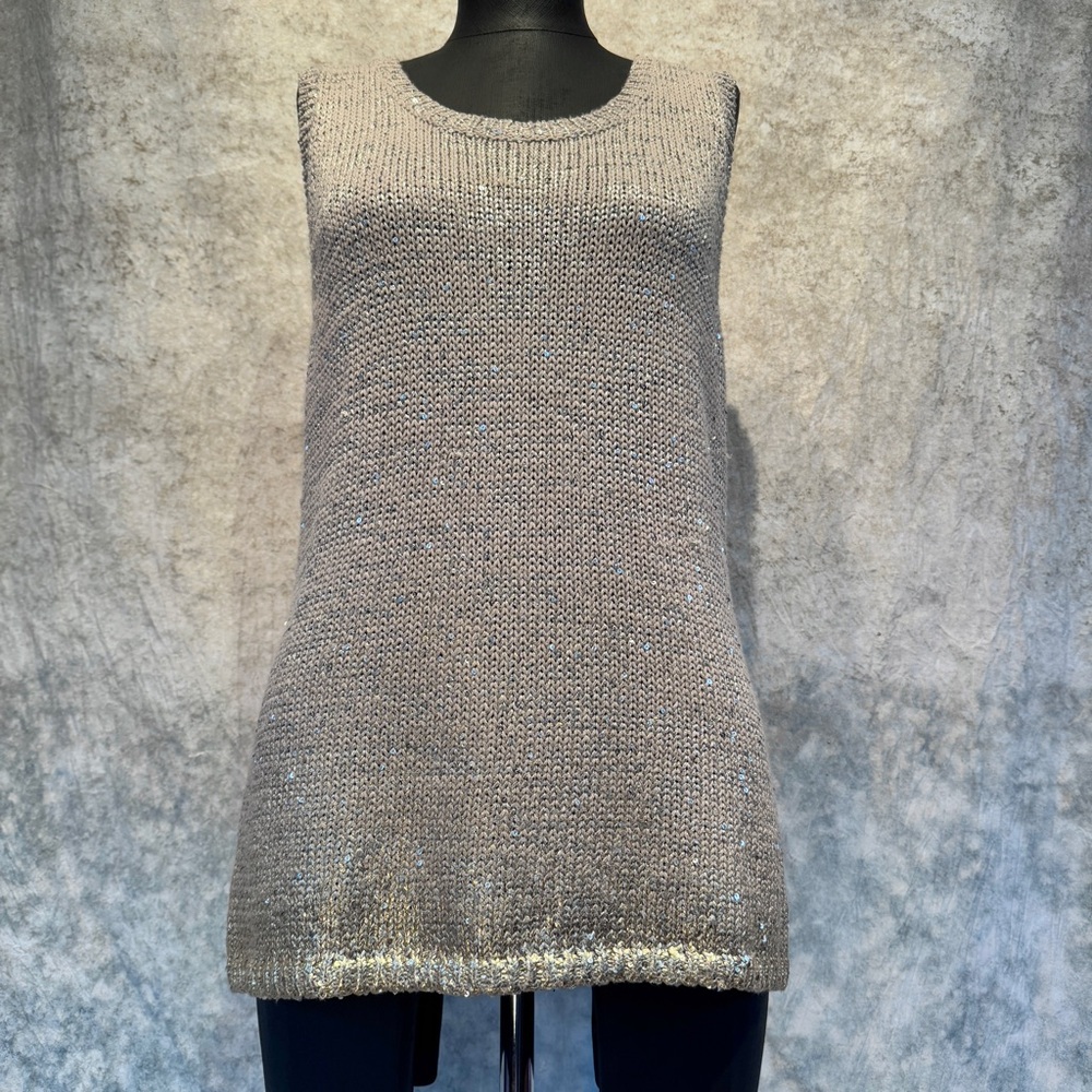 Chico’s Ombré Gold Foil Suzy Sweater Tank - 1